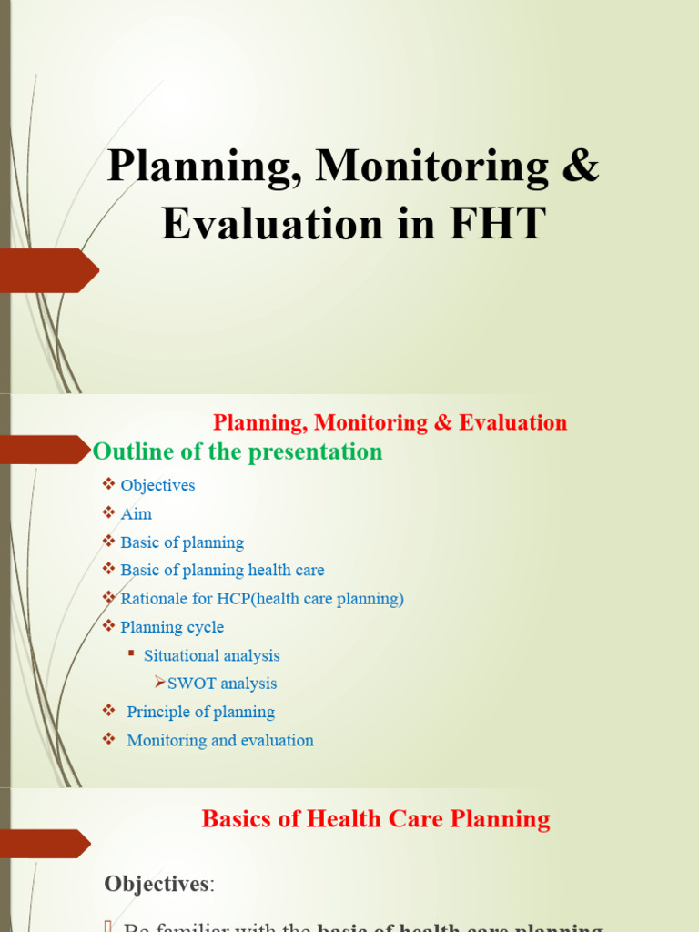 Health Care Planning & Evaluation Guide | PDF | Evaluation | Monitoring ...