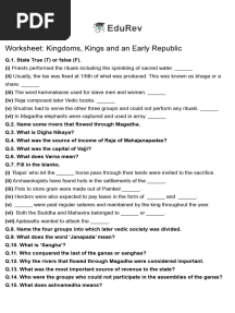Kingdoms, Kings and An Early Republic Class 6 Worksheet History Chapter 5