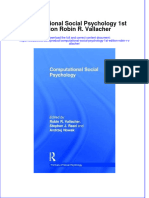 Textbook Computational Social Psychology 1St Edition Robin R Vallacher Ebook All Chapter PDF