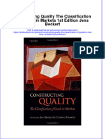 Textbook Constructing Quality The Classification of Goods in Markets 1St Edition Jens Beckert Ebook All Chapter PDF