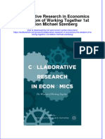 Textbook Collaborative Research in Economics The Wisdom of Working Together 1St Edition Michael Szenberg Ebook All Chapter PDF