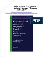Download textbook Computational Aspects Of Polynomial Identities Volume L Kemer S Theorems Kanel Belov ebook all chapter pdf 
