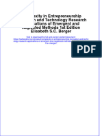 Complexity in Entrepreneurship Innovation and Technology Research Applications of Emergent and Neglected Methods 1st Edition Elisabeth S.C. Berger