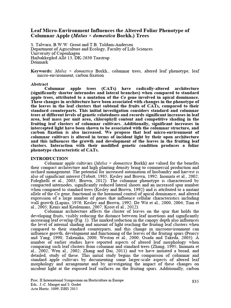 Leaf micro environment influences the al pdf apple mali