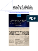 Textbook Commentary On Midrash Rabba in The Sixteenth Century The or Ha Sekhel of Abraham Ben Asher Benjamin Williams Ebook All Chapter PDF