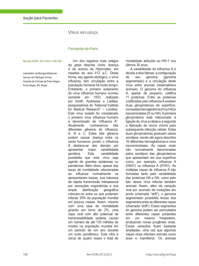 Michaelandrades, 40128 - Pacientes | PDF | Gripe | Vírus
