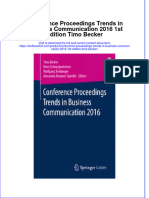 Download textbook Conference Proceedings Trends In Business Communication 2016 1St Edition Timo Becker ebook all chapter pdf 