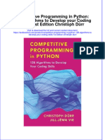 PDF Competitive Programming in Python 128 Algorithms To Develop Your Coding Skills 1St Edition Christoph Durr Ebook Full Chapter
