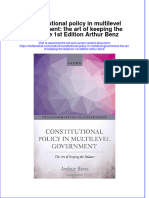 Textbook Constitutional Policy in Multilevel Government The Art of Keeping The Balance 1St Edition Arthur Benz Ebook All Chapter PDF