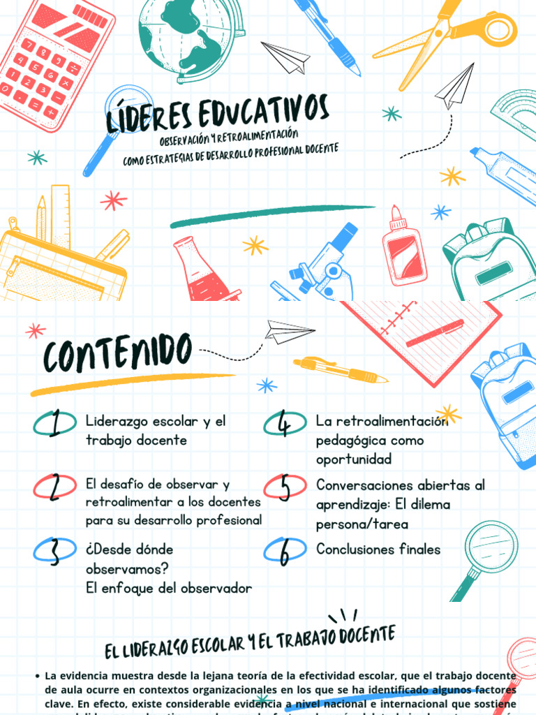 Estrategias de Liderazgo Educativo y Retroalimentación | PDF | Maestros ...