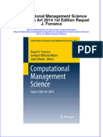 PDF Computational Management Science State of The Art 2014 1St Edition Raquel J Fonseca Ebook Full Chapter