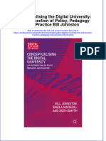 Download textbook Conceptualising The Digital University The Intersection Of Policy Pedagogy And Practice Bill Johnston ebook all chapter pdf 