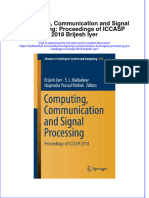 Download textbook Computing Communication And Signal Processing Proceedings Of Iccasp 2018 Brijesh Iyer ebook all chapter pdf 