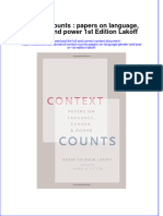 Download textbook Context Counts Papers On Language Gender And Power 1St Edition Lakoff ebook all chapter pdf 