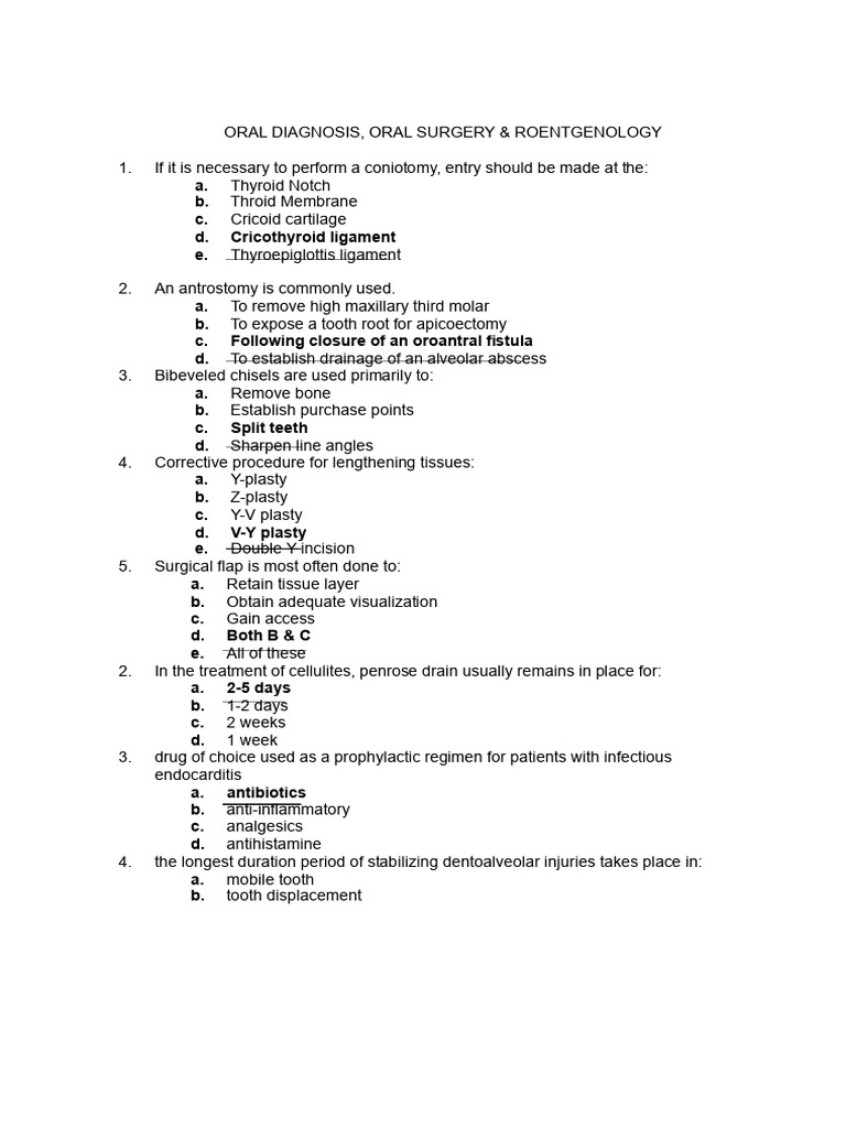 Oral Diagnosis and Surgery Techniques Guide | PDF | Diseases And ...