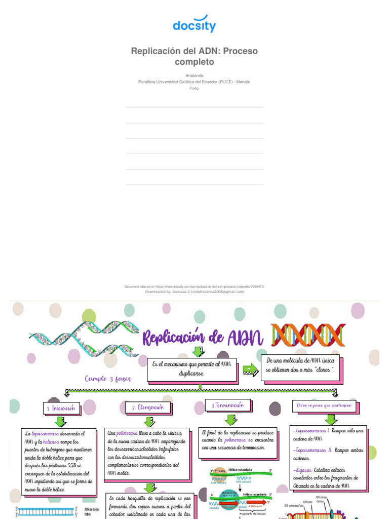 Proceso de Replicación del ADN | PDF | Replicación De Adn | Adn