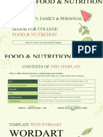 Community Family Personal Services Major For College Food Nutrition