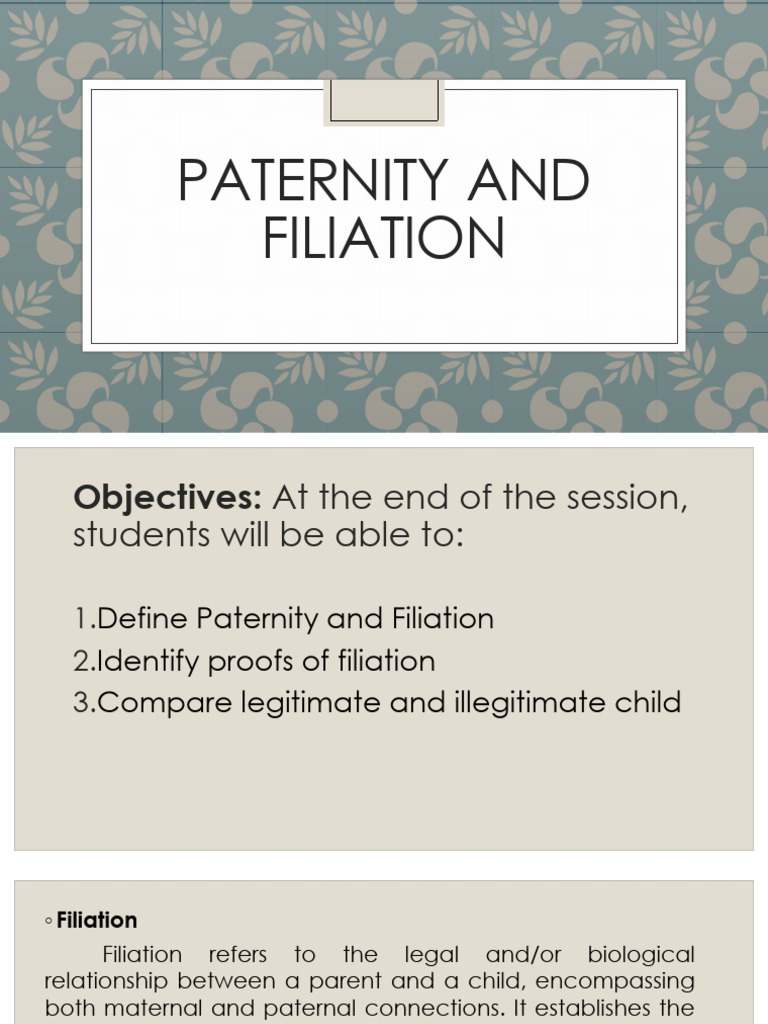 Understanding Paternity and Filiation | PDF | Legitimacy (Family Law ...