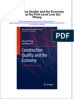 PDF Construction Quality and The Economy A Study at The Firm Level Low Sui Pheng Ebook Full Chapter
