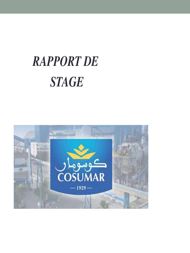 Rapport de Stage à COSUMAR SUTA | PDF | Électrotechnique | Électricité