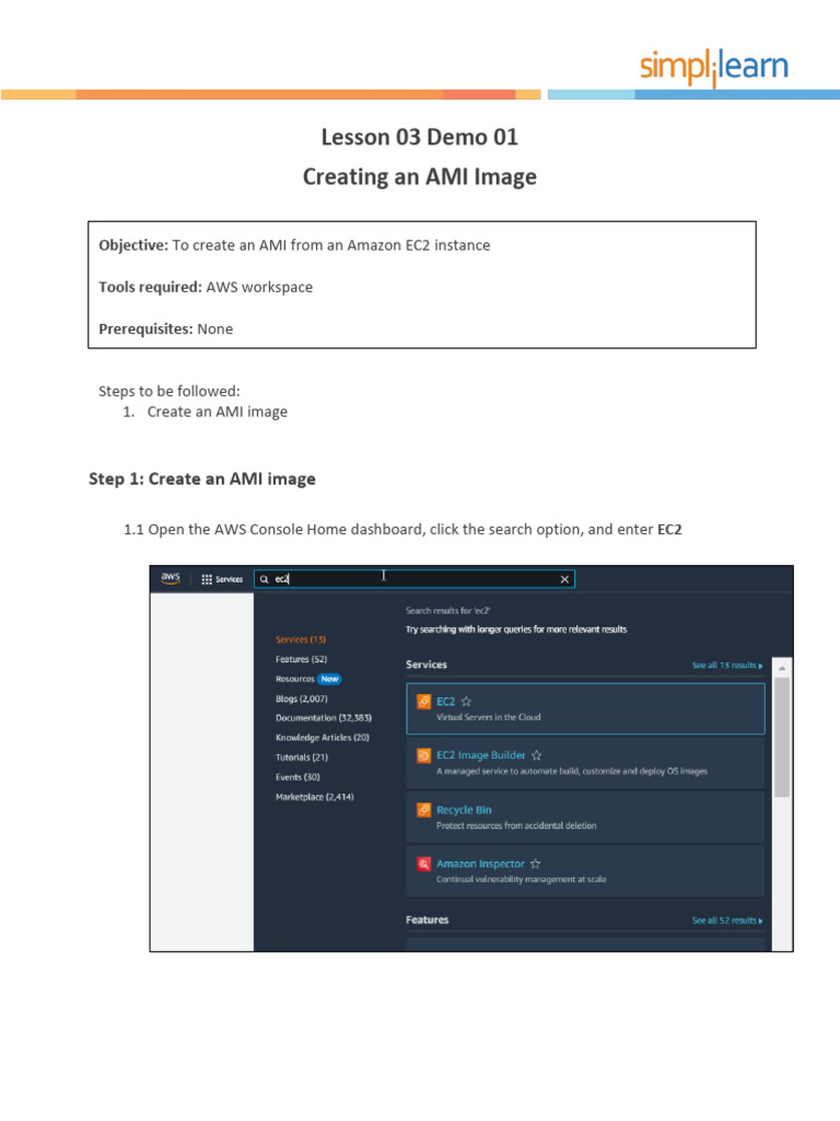 Create AMI from EC2 Instance Guide | PDF