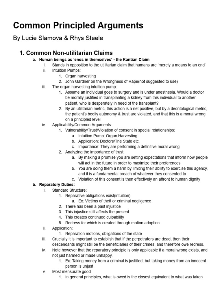 Common Principled Arguments | Download Free PDF | Utilitarianism ...