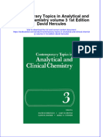PDF Contemporary Topics in Analytical and Clinical Chemistry Volume 3 1St Edition David Hercules Ebook Full Chapter