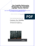 PDF Contents Use Usability Dictionaries From The Perspective of A Translator and A Language Teacher Harmon Ebook Full Chapter