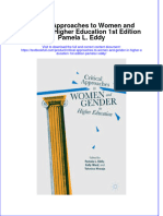 Textbook Critical Approaches To Women and Gender in Higher Education 1St Edition Pamela L Eddy Ebook All Chapter PDF