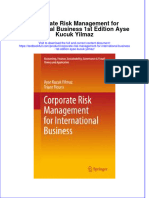 Download textbook Corporate Risk Management For International Business 1St Edition Ayse Kucuk Yilmaz ebook all chapter pdf 
