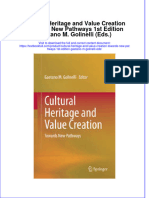 Download textbook Cultural Heritage And Value Creation Towards New Pathways 1St Edition Gaetano M Golinelli Eds ebook all chapter pdf 