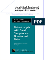 Textbook Data Analysis With Small Samples and Non Normal Data Nonparametrics and Other Strategies Carl F Siebert Ebook All Chapter PDF
