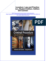 PDF Criminal Procedure Law and Practice Tenth Edition Student Edition Edition Del Carmen Ebook Full Chapter