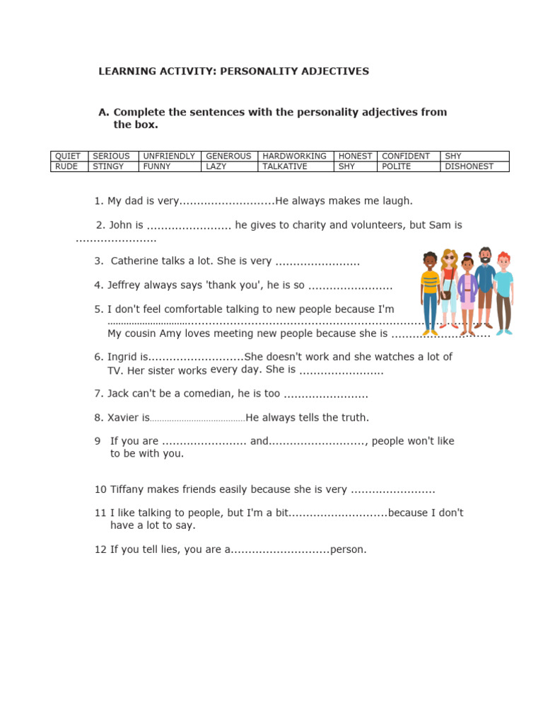 Personality Adjectives Pdf
