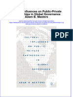 Textbook Cultural Influences On Public Private Partnerships in Global Governance Adam B Masters Ebook All Chapter PDF