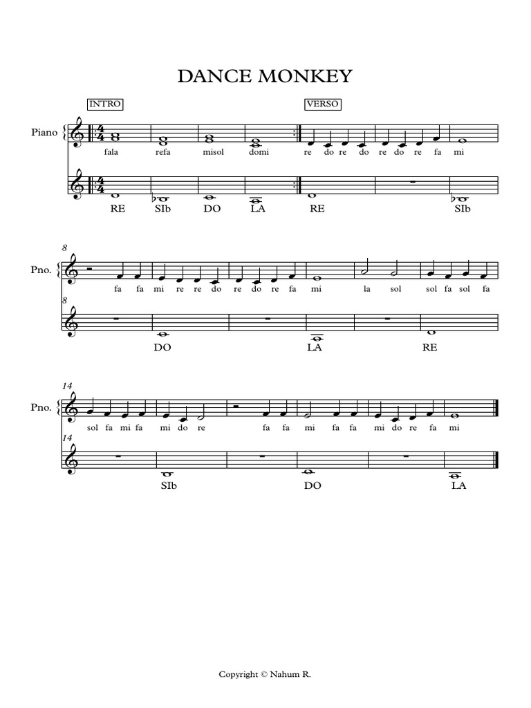DANCE MONKEY (Notas) | PDF