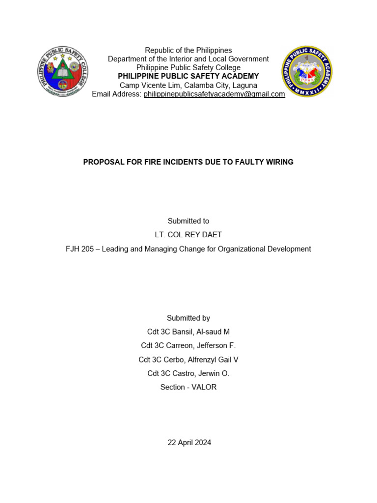 Proposal to Reduce Electrical Fire Risks | PDF | Fire Safety | Safety