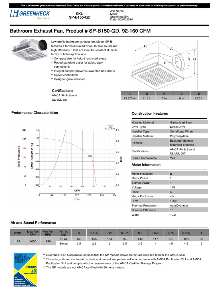 GREENHECK Submittal Download Free PDF Building Engineering