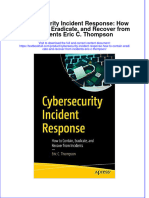 Download textbook Cybersecurity Incident Response How To Contain Eradicate And Recover From Incidents Eric C Thompson ebook all chapter pdf 