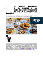 Dia del dulce peruano, descubre el origen y la preparacion de los postres mas populares de la gastronomia peruana