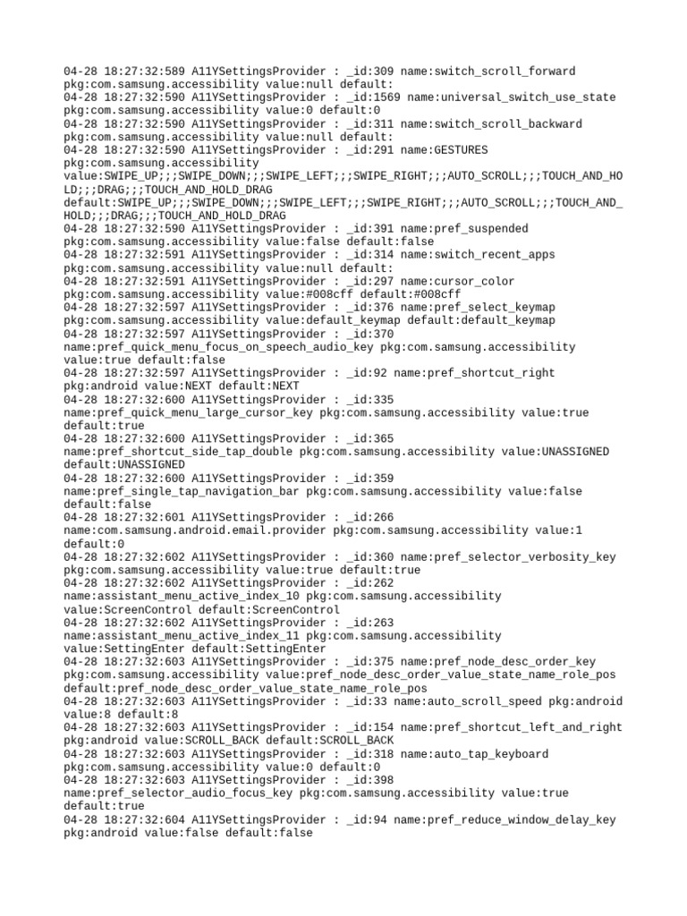 Samsung Accessibility Settings Log | PDF | Tablet Computer | Computing