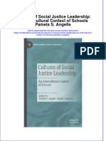 PDF Cultures of Social Justice Leadership An Intercultural Context of Schools Pamela S Angelle Ebook Full Chapter