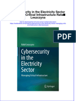 PDF Cybersecurity in The Electricity Sector Managing Critical Infrastructure Rafal Leszczyna Ebook Full Chapter