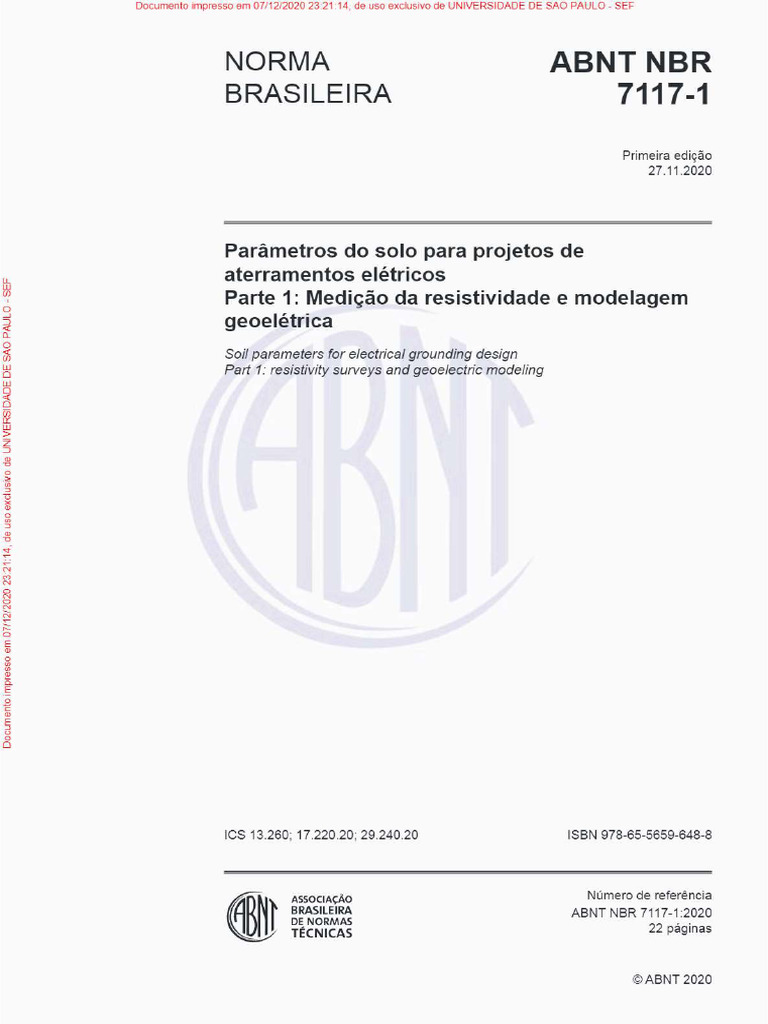 NBR 7117-1 - Sondagem Eletrica Do Solo | PDF