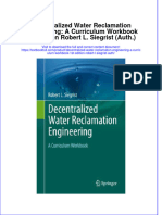 Textbook Decentralized Water Reclamation Engineering A Curriculum Workbook 1St Edition Robert L Siegrist Auth Ebook All Chapter PDF