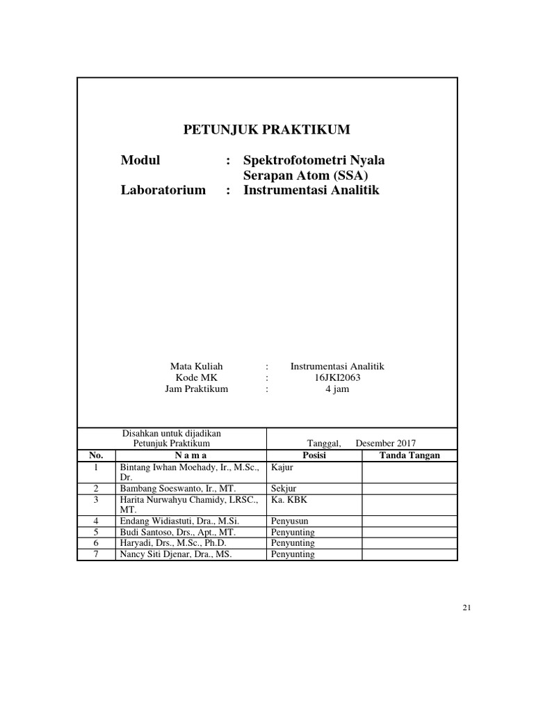 Praktikum Spektrofotometri Serapan Atom | PDF