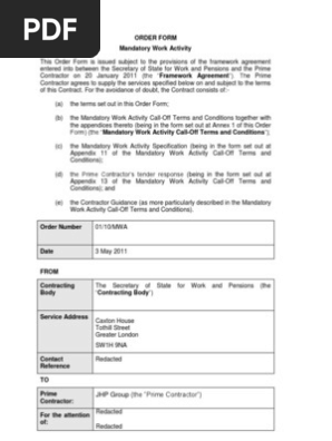 052. CPA10 JHP - MWA Order Form and Annexes 1 and 2 Redacted FINAL