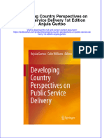 Download textbook Developing Country Perspectives On Public Service Delivery 1St Edition Anjula Gurtoo ebook all chapter pdf 