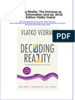 Download textbook Decoding Reality The Universe As Quantum Information 2Nd Ed 2018 2Nd Edition Vlatko Vedral ebook all chapter pdf 