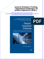 Textbook Deposit Insurance Schemes Funding Policy and Operational Challenges 1St Edition Djurdjica Ognjenovic Auth Ebook All Chapter PDF